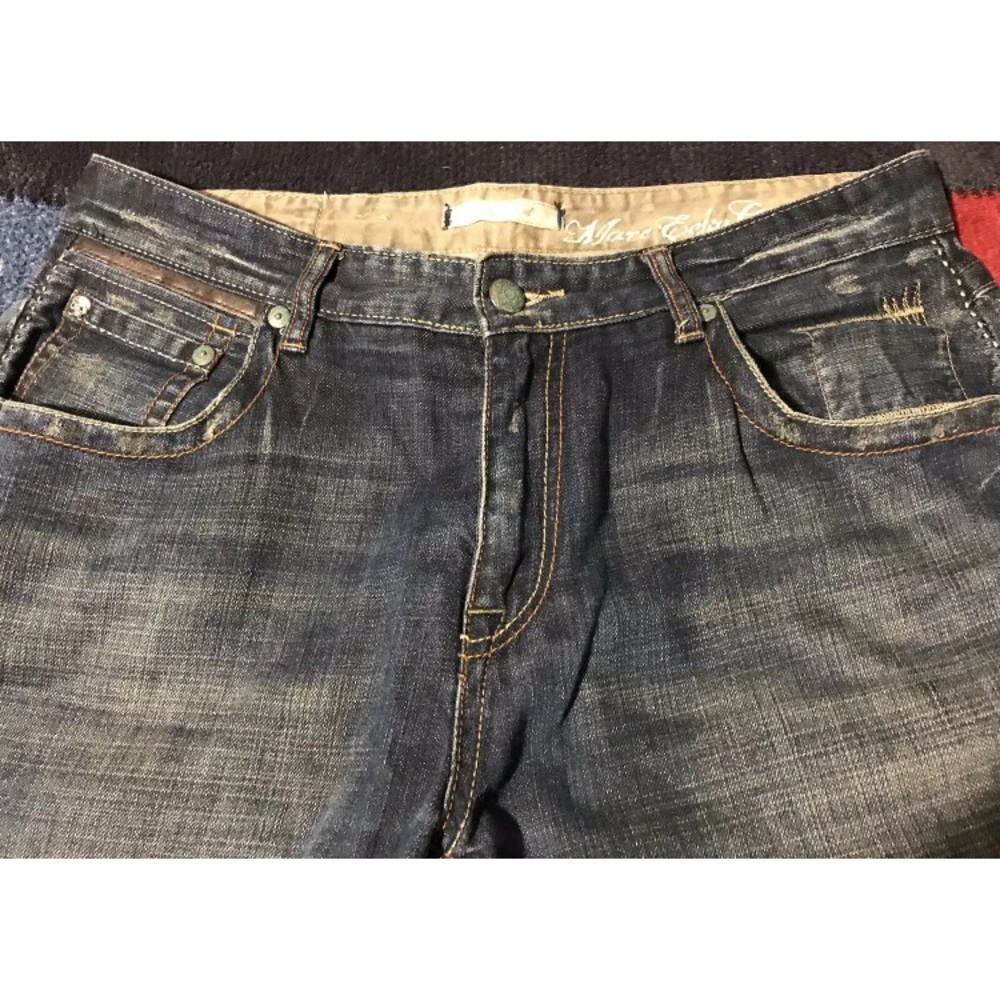 Vintage Marc Ecko Cut & Sew Regular Distressed Denim Jeans 34x32 Nyc Rlx Stadium - Picture 3 of 10